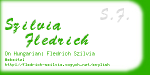 szilvia fledrich business card